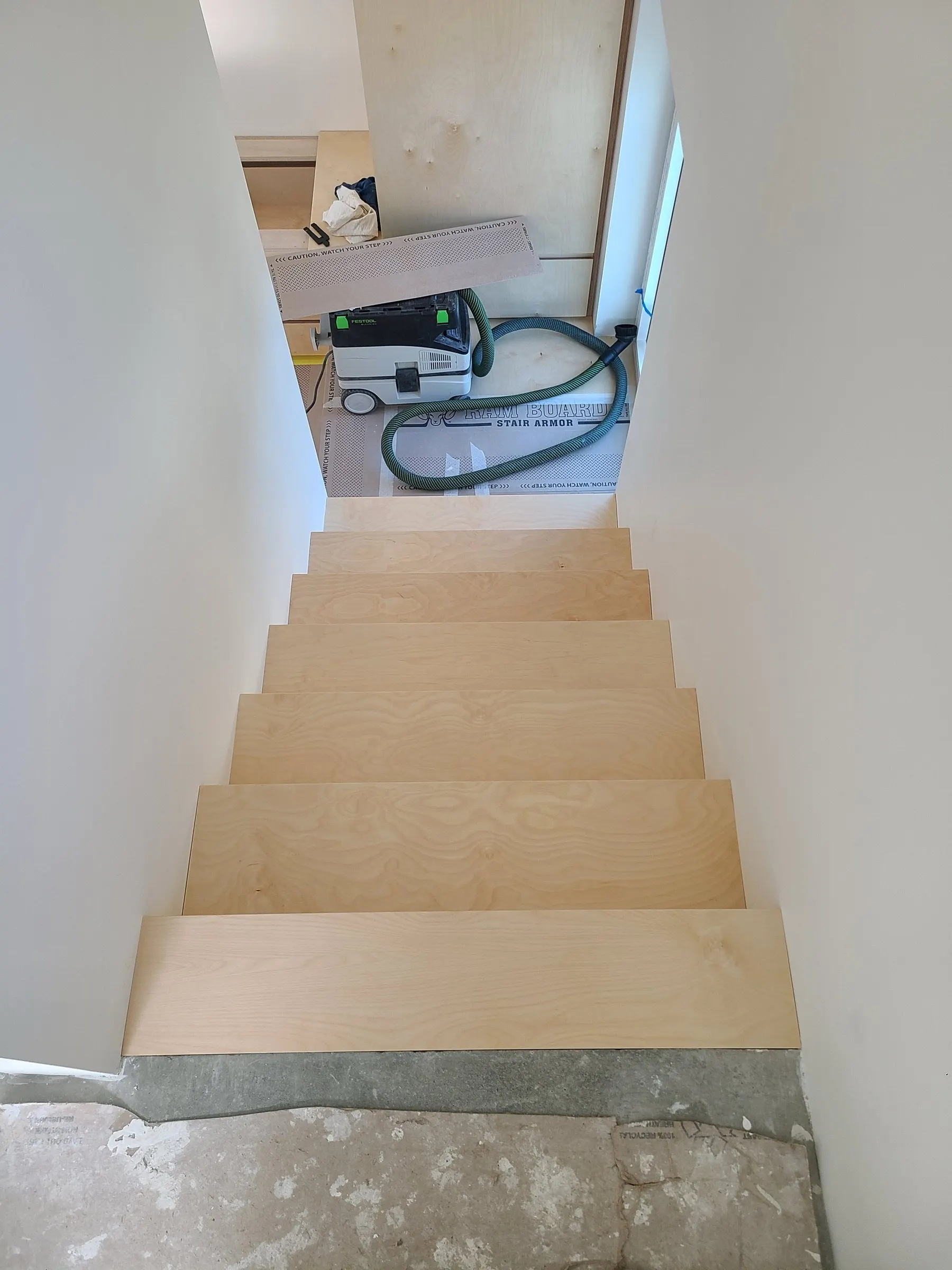 Staircase in progress — Birch ply